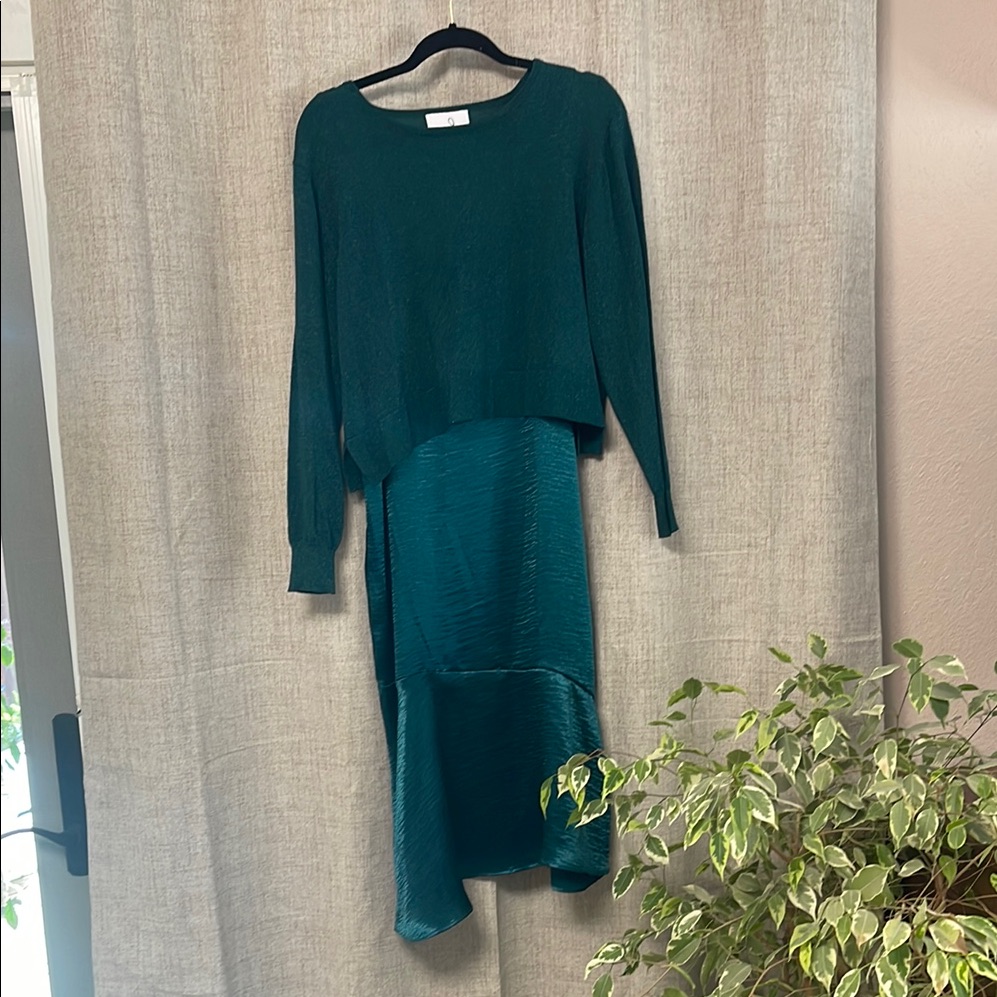Sam Edelman Green Long Sleeve Sweater Dress